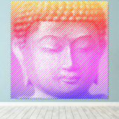 Farbenfrohe Buddha-Statue aus Linien Leinwanddruck (Insitu (Holzboden))