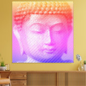 Farbenfrohe Buddha-Statue aus Linien Leinwanddruck (Insitu (Wohnzimmer))