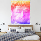 Farbenfrohe Buddha-Statue aus Linien Leinwanddruck (Insitu (Schlafzimmer))