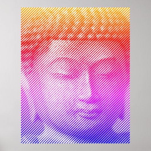 Farbenfrohe Buddha-Statue aus Linien Poster (Vorne)
