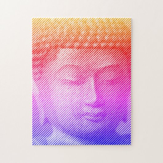 Farbenfrohe Buddha-Statue aus Linien Puzzle (Vertikal)