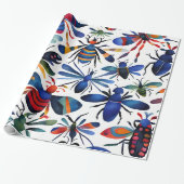 Farbenfrohe Bugs Whimsikäre Insekten Kunst Geschenkpapier (Ungerollt)