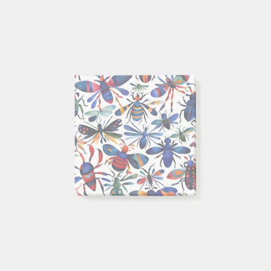 Farbenfrohe Bugs Whimsikäre Insekten Kunst Post-it Klebezettel (Vorderseite)