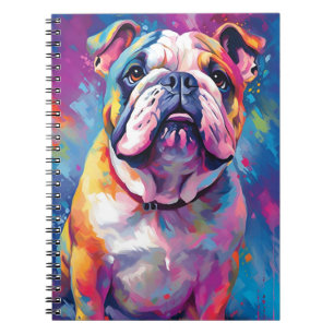 Farbenfrohe Bulldog Notizblock