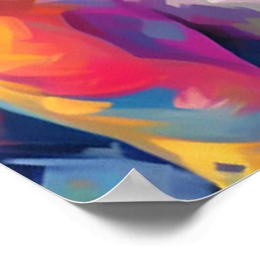 Farbenfrohe Bulldogie Poster (Ecke)