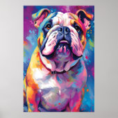 Farbenfrohe Bulldogie Poster (Vorne)