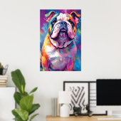 Farbenfrohe Bulldogie Poster (Heimbüro)