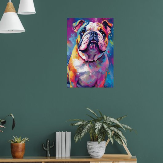 Farbenfrohe Bulldogie Poster (Wohnzimmer 1)