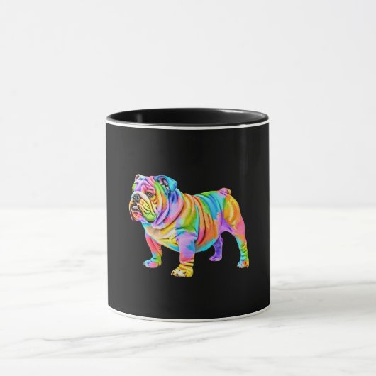 Farbenfrohe Bulldogie Tasse (Zentrum)