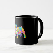 Farbenfrohe Bulldogie Tasse (VorderseiteRechts)