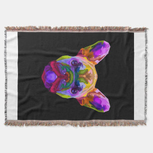Farbenfrohe Bulldogin Bulldog Lover Decke