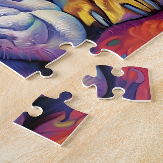 Farbenfrohe Bulldogin Puzzle (Seite)