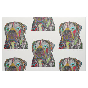 Farbenfrohe Bullmastiff Fabric Stoff