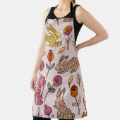 Farbenfrohe Bunnies: Niedliche Blüte Vintag. Schürze (InSitu)