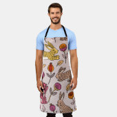 Farbenfrohe Bunnies: Niedliche Blüte Vintag. Schürze (Getragen)