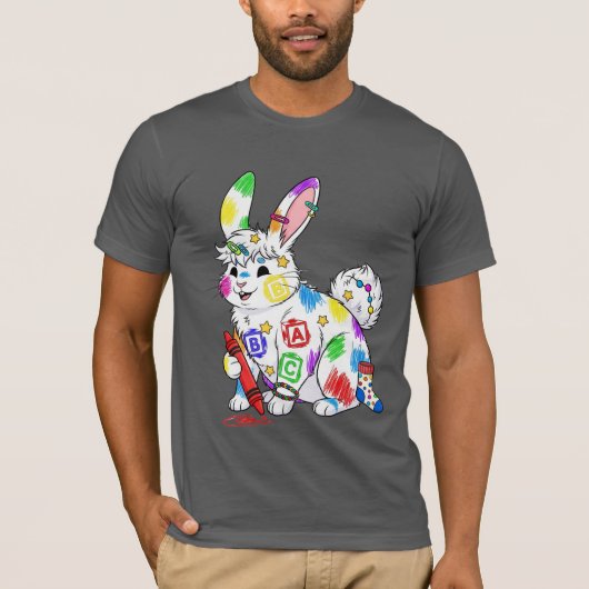 Farbenfrohe Bunny ABC Men-T - Shirt (Vorderseite)