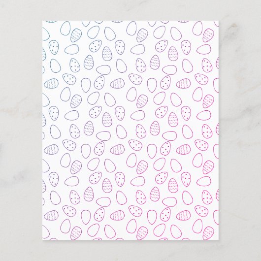 Farbenfrohe Bunny Gnomes Ostereier Einladung Flyer (Hinten)