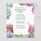Farbenfrohe Bunny Gnomes Ostereier Einladung Flyer (Vorne)