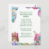 Farbenfrohe Bunny Gnomes Ostereier Jagd Postkarte (Vorne/Hinten)