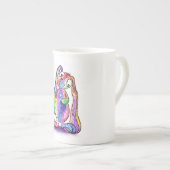 Farbenfrohe Bunny mit Blume Tasse (Vorderseite Rechts)