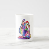 Farbenfrohe Bunny mit Blume Tasse (Vorderseite)