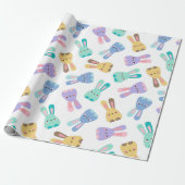 Farbenfrohe Bunny Pattern Geschenkpapier (Ungerollt)