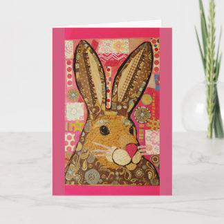 Farbenfrohe Bunny Rabbit Grußkarte Karte