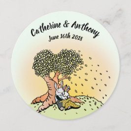 Farbenfrohe Bunny Rabbit Hochzeit Einladungen