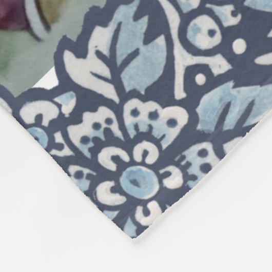 Farbenfrohe Bunny Rabbit Jakobus Bloral Bird Verzi Fleecedecke (Ecke)