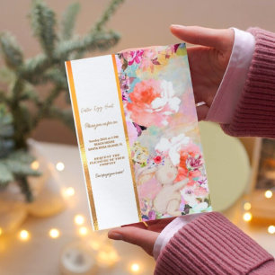 Farbenfrohe Bunny Rabbit Ostereier Hunt Brunch Inv Einladung