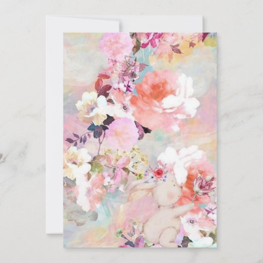 Farbenfrohe Bunny Rabbit Ostereier Hunt Brunch Inv Einladung (Rückseite)