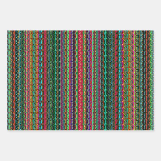 Farbenfrohe, bunt Abstrakte Muster Geschenkpapier Set (Vorderseite 2)