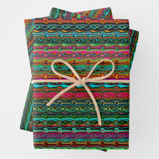 Farbenfrohe, bunt Abstrakte Muster Geschenkpapier Set (Beispiel)