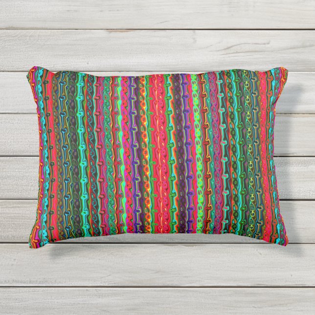 Farbenfrohe, bunt Abstrakte Muster Kissen Für Draußen (Vorderseite)
