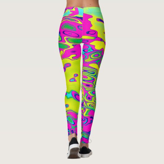 Farbenfrohe, bunt Abstrakte Muster Leggings (Rückseite)