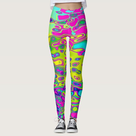 Farbenfrohe, bunt Abstrakte Muster Leggings (Vorderseite)