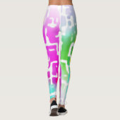 Farbenfrohe, bunt Abstrakte Muster Leggings (Rückseite)