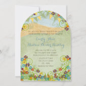 Farbenfrohe bunt Pennant Wirble Blumenhochzeit Einladung (Vorderseite)