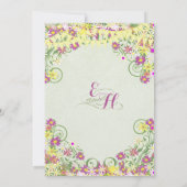 Farbenfrohe bunt Pennant Wirble Blumenhochzeit Einladung (Rückseite)