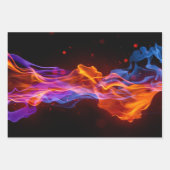 Farbenfrohe, bunte Flammen Geschenkpapier Set (Vorderseite 3)