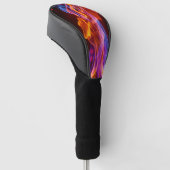 Farbenfrohe, bunte Flammen Golf Headcover (angewinkelt)