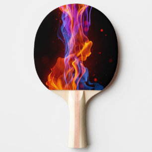Farbenfrohe, bunte Flammen Tischtennis Schläger