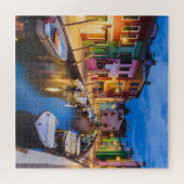 Farbenfrohe Burano Häuser am Abend Venedig Italien Puzzle (Horizontal)
