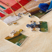 Farbenfrohe Burano Häuser mit Boote Venedig Italie Puzzle (Seite)