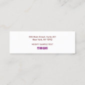 Farbenfrohe Burgundy Floral Boho Earring Display Mini Visitenkarte (Rückseite)