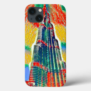 Farbenfrohe Burj Khalifa farbenfrohe Malerei Case-Mate iPhone Hülle