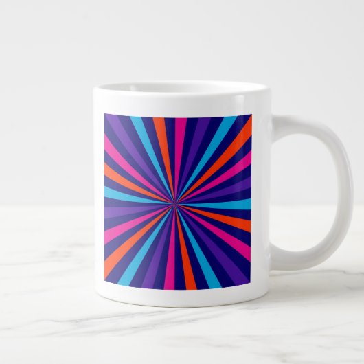 Farbenfrohe Burst Spinning Wheel Design Jumbo-Tasse (Rechts)