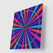 Farbenfrohe Burst Spinning Wheel Design Quadratische Wanduhr (Winkel)