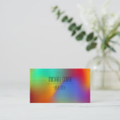 Farbenfrohe Business Card aus Edelstahl Visitenkarte (Stehend Vorderseite)