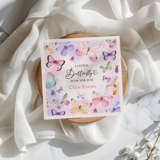 Farbenfrohe Butterflies Babydusche Serviette